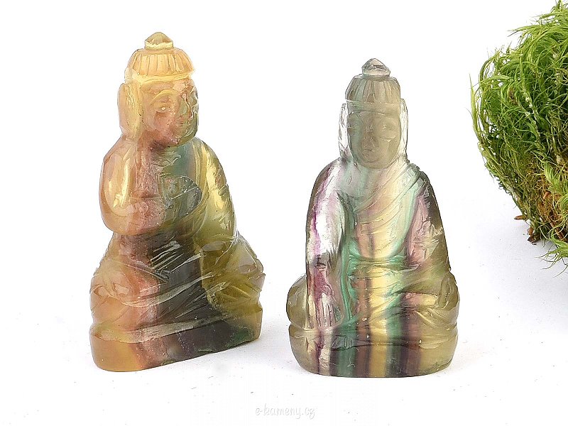 Buddha z pruhovaného fluoritu (4,5cm)