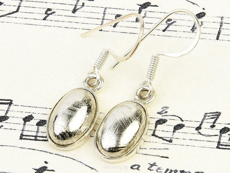 Women's silver earrings with Muonionalusta meteorites Ag 925/1000