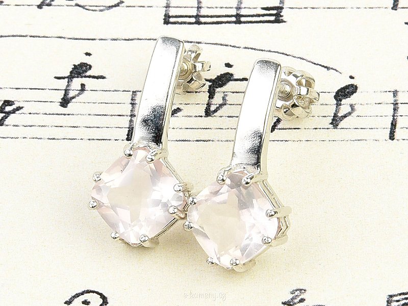 Women's silver earrings with cut rosettes Ag 925/1000 + Rh