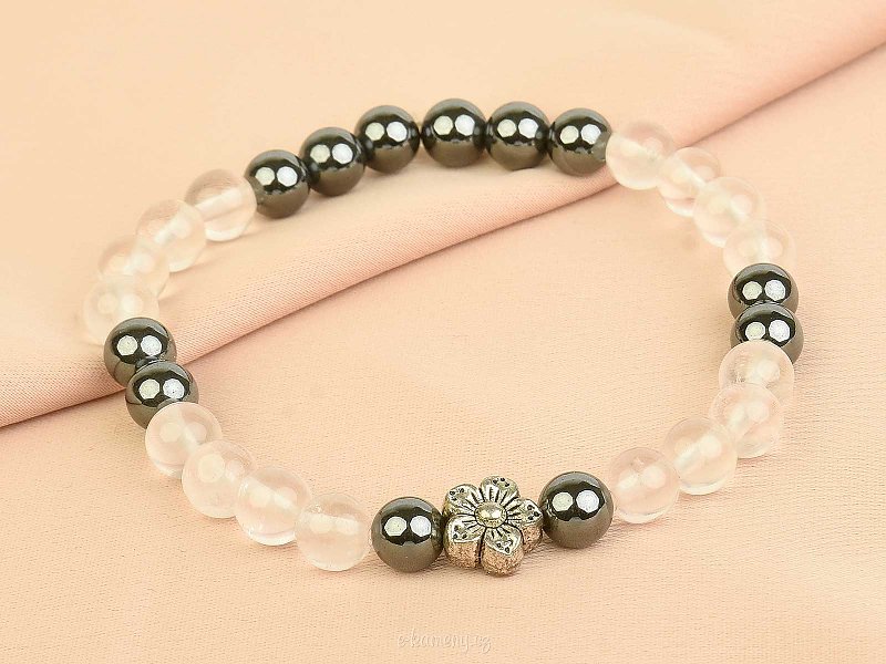 Rose quartz with hematite bracelet