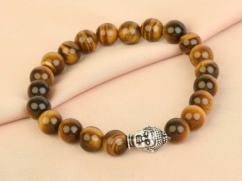 Tiger's eye bracelet with a Buddha-shaped bead