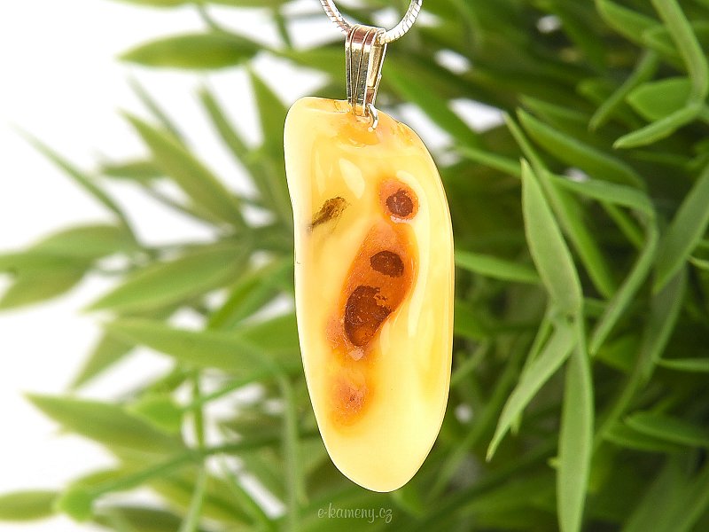 Amber pendant with handle Ag 925/1000