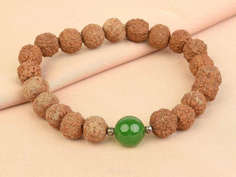 Aventurine and rudraksha bracelet