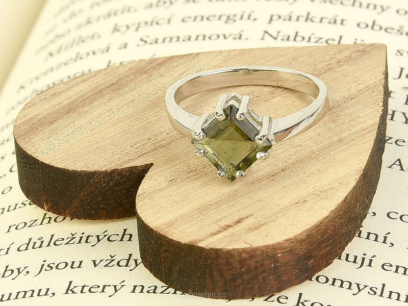 Vltavínový prsten Ag 925/1000
