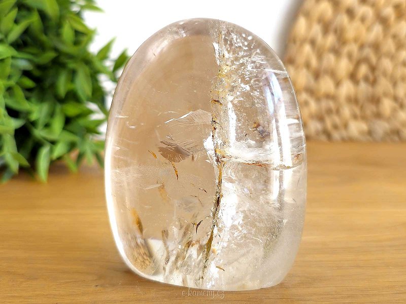 Smooth stone crystal with inclusion 424g