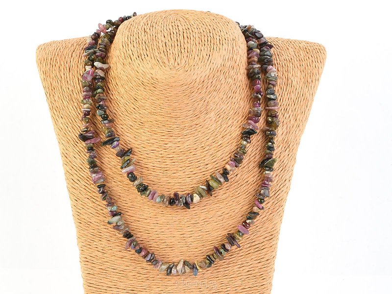 Long necklace pieces of stones - tourmaline mixture