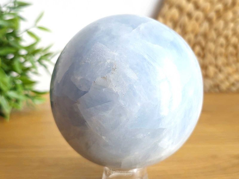 Smooth ball of blue calcite 1281g