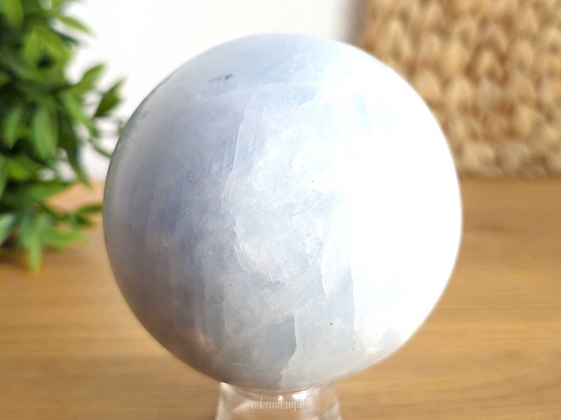 Polished blue calcite ball 83mm