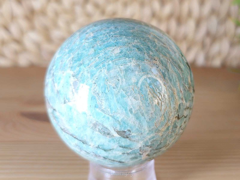 Amazonite stone in the shape of a ball with a diameter of 6.2 cm