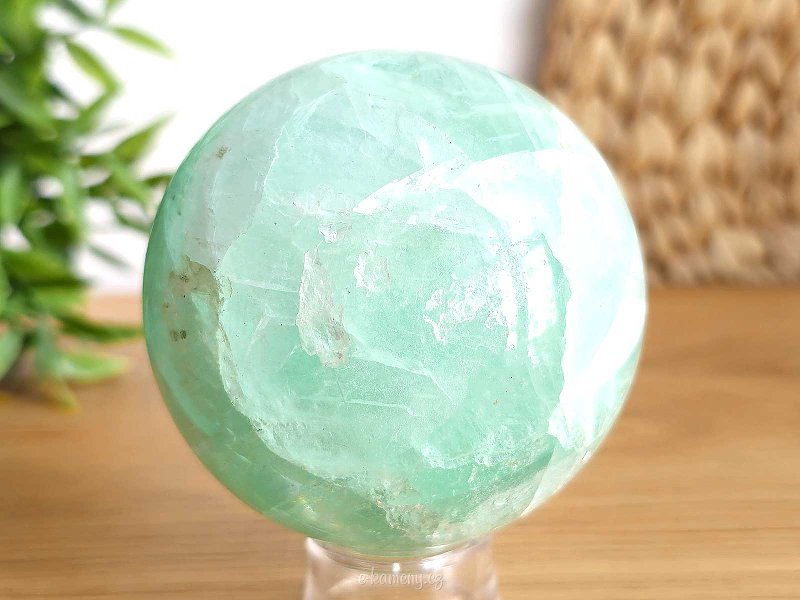 A smooth ball of fluorite stone with a diameter of 7.3 cm