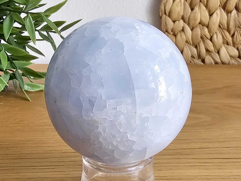 Blue calcite ball with a diameter of 5.6 cm