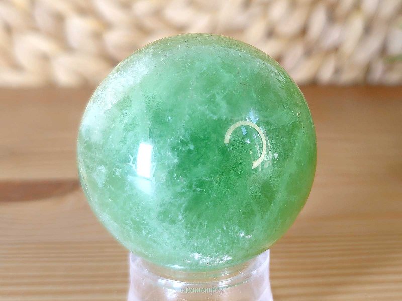 Green fluorite stone in the shape of a ball with a diameter of 4.7 cm