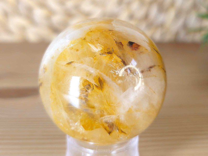 Crystal with limonite in the shape of a sphere with a diameter of 4.9 cm