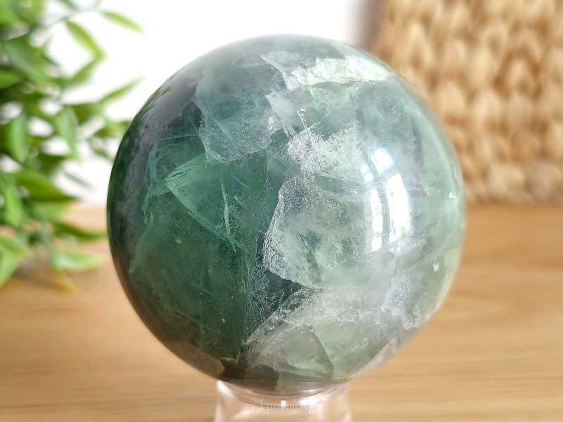 Ball of fluorite stone with a diameter of 7.4 cm