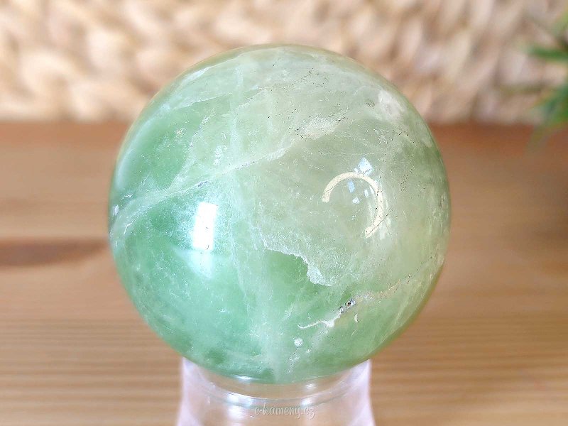 Green fluorite stone in the shape of a ball with a diameter of 5.0 cm