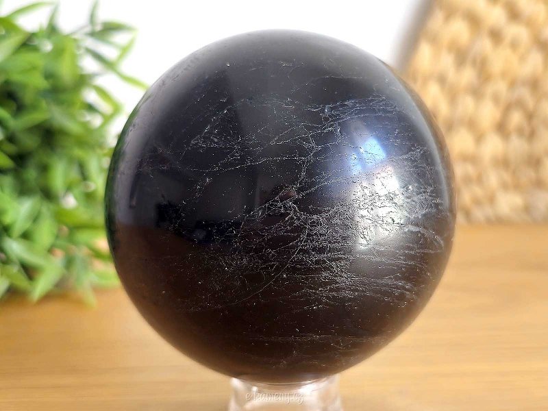 Tourmaline stone in the shape of a sphere 1208g