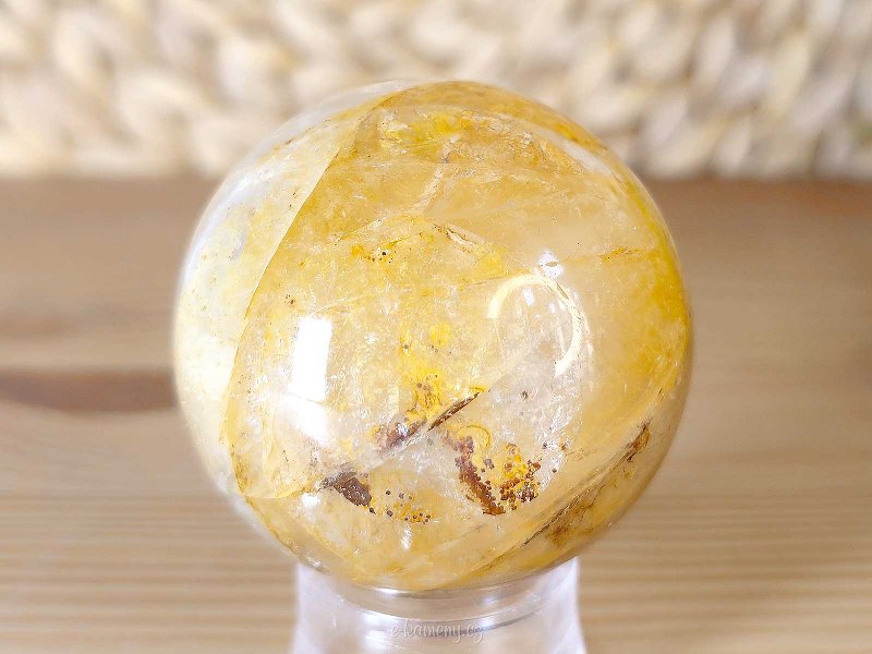 Crystal stone with limonite in the shape of a sphere with a diameter of 5.0 cm