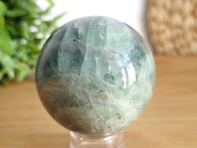 Fluorite stone in the shape of a ball with a diameter of 6.3 cm