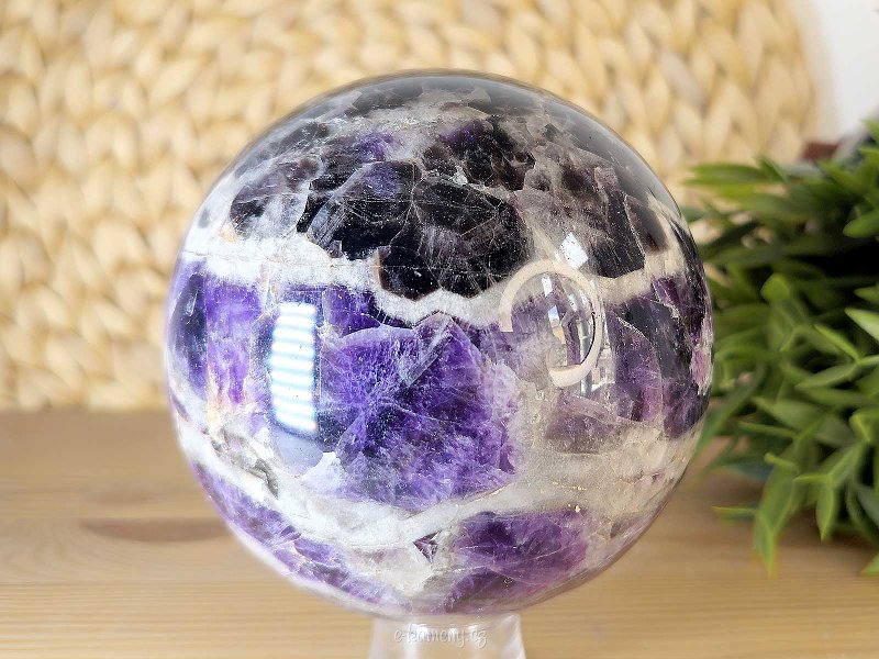 Amethyst stone in the shape of a ball with a diameter of 10 cm