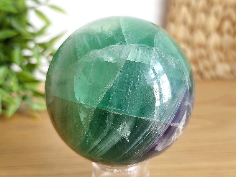 Ball of fluorite stone with a diameter of 7.3 cm