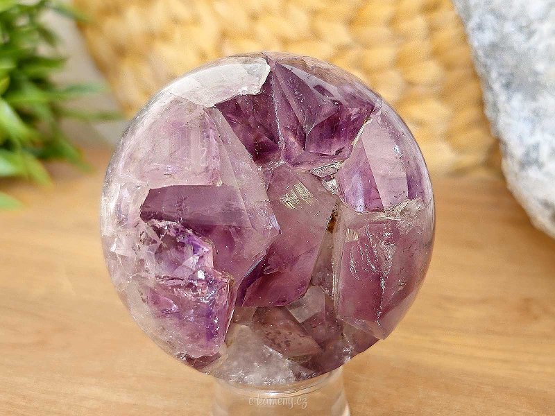 QA amethyst stone with ball-shaped crystals 383 grams