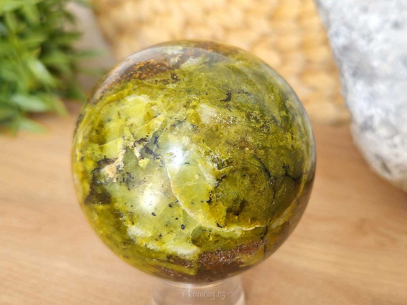 Green opal stone in the shape of a ball 497 grams