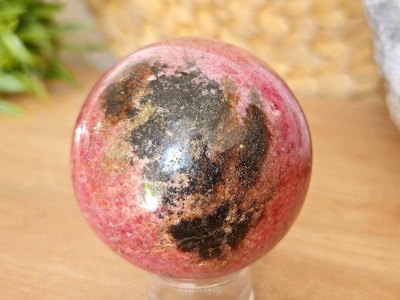 Rhodonite stone in the shape of a ball 455 grams