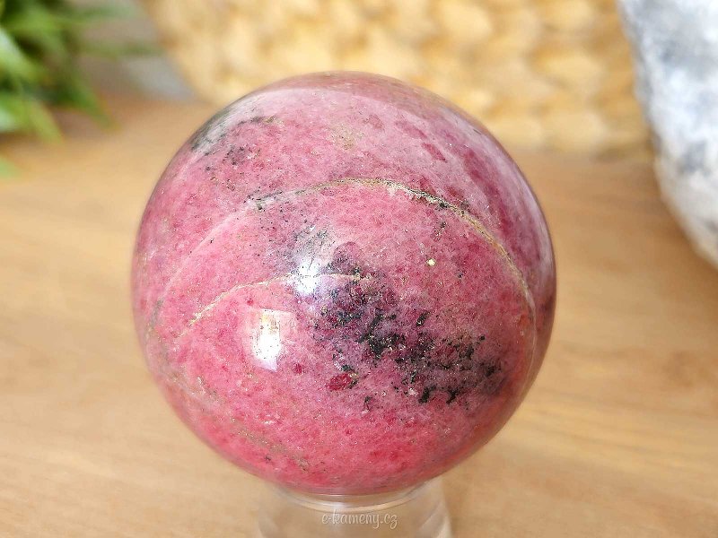 Rhodonite stone in the shape of a ball 441 grams