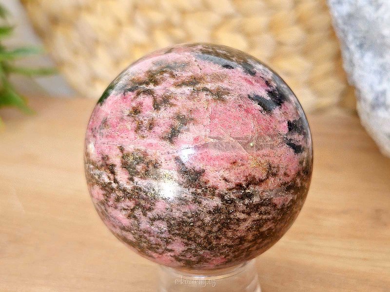 Rhodonite stone in the shape of a ball 440 grams