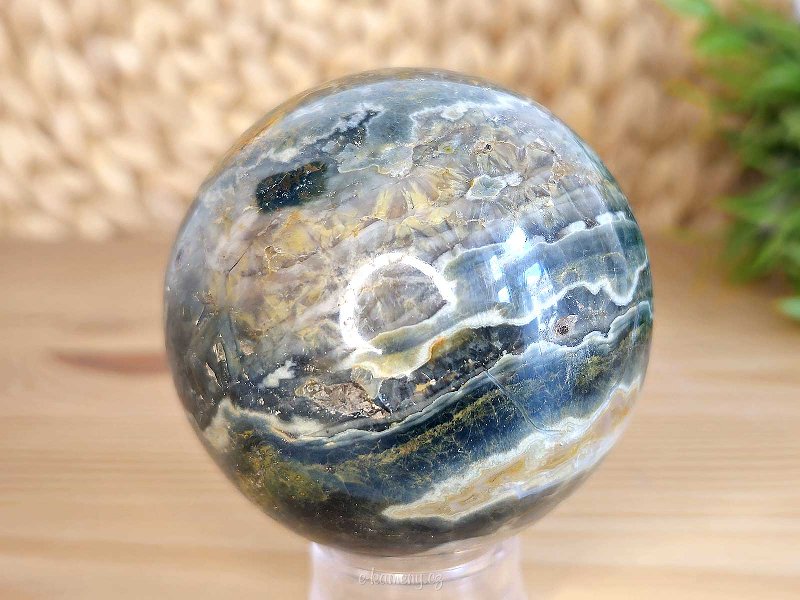 Ocean jasper stone in the shape of a sphere 347 grams