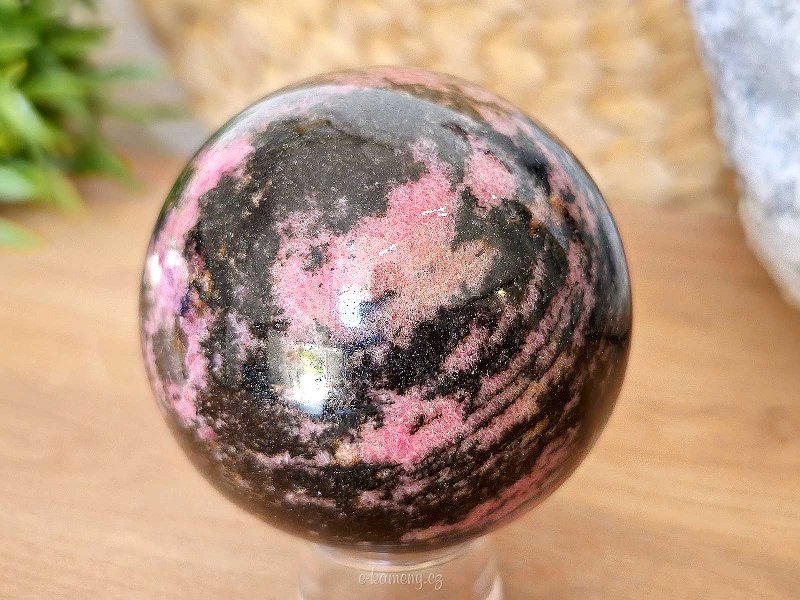 Rhodonite stone in the shape of a ball 570 grams