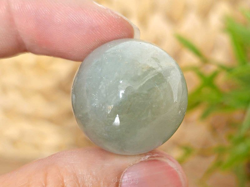 Aquamarine stone in the shape of a sphere with a diameter of 2.5 cm