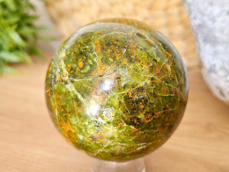 Green opal stone in the shape of a smooth ball 483 grams