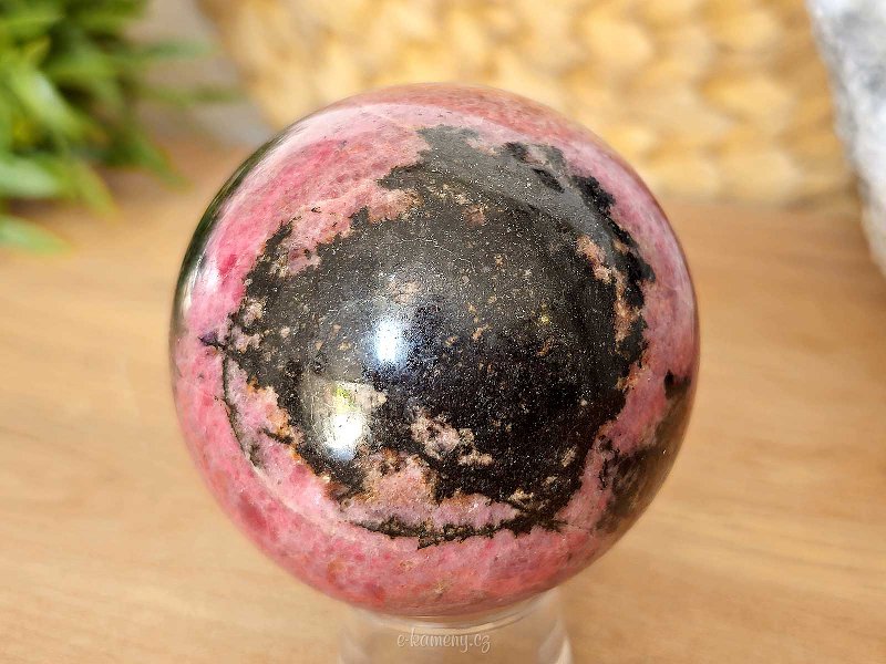 Rhodonite stone in the shape of a ball 483 grams