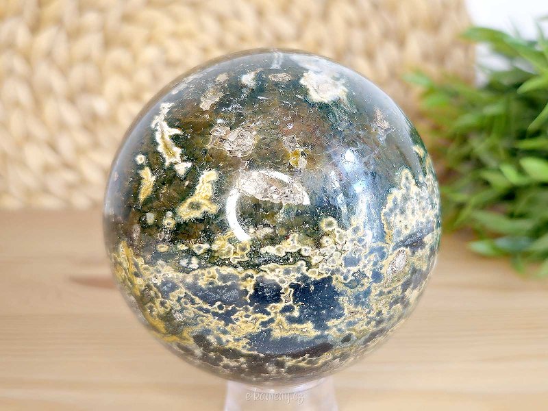 Stone jasper ocean in the shape of a sphere 836 grams