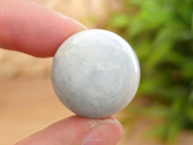 Aquamarine stone in the shape of a ball with a diameter of 2.2 cm