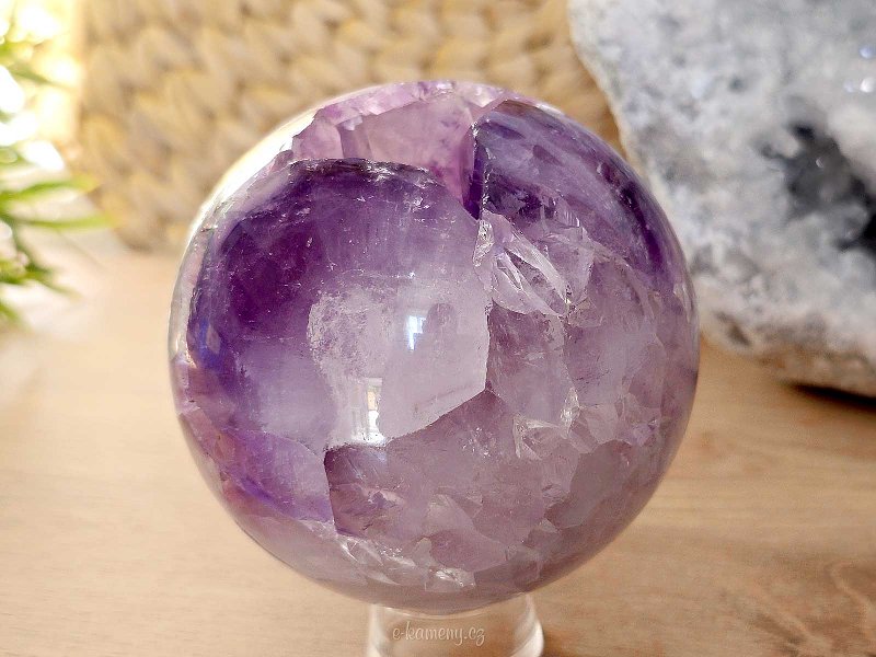 Amethyst stone in the shape of a ball with a cavity 899 grams