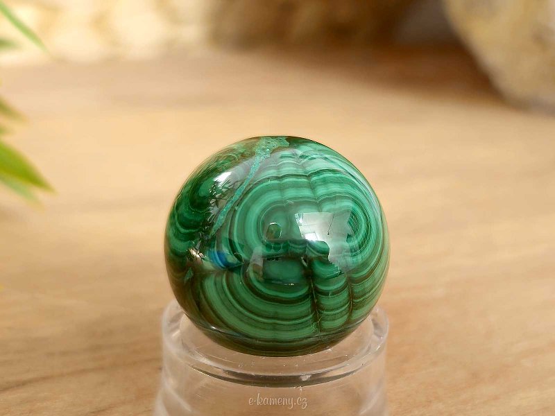 Malachite stone in the shape of a ball 45 grams