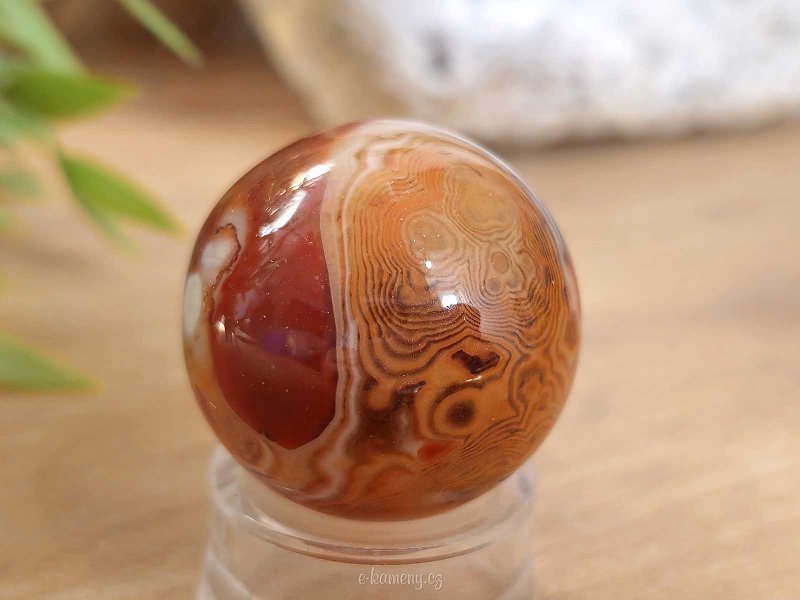 Sardonyx agate stone in the shape of a ball 53 grams