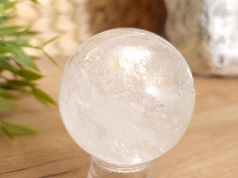 White calcite stone in the shape of a ball 284 grams