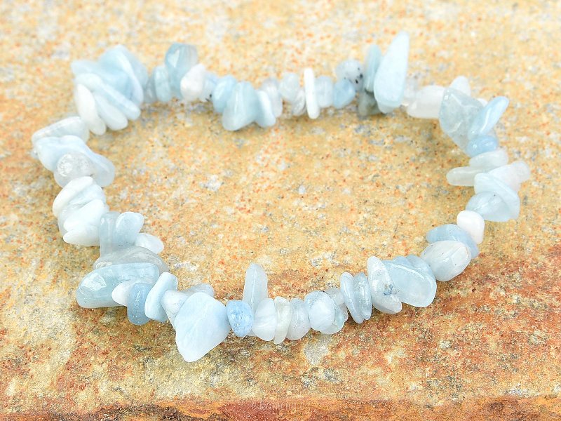 Bright aquamarine bracelet pieces of stones