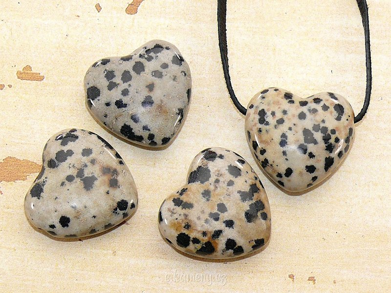 Dalmatian jasper pendant in the shape of heart