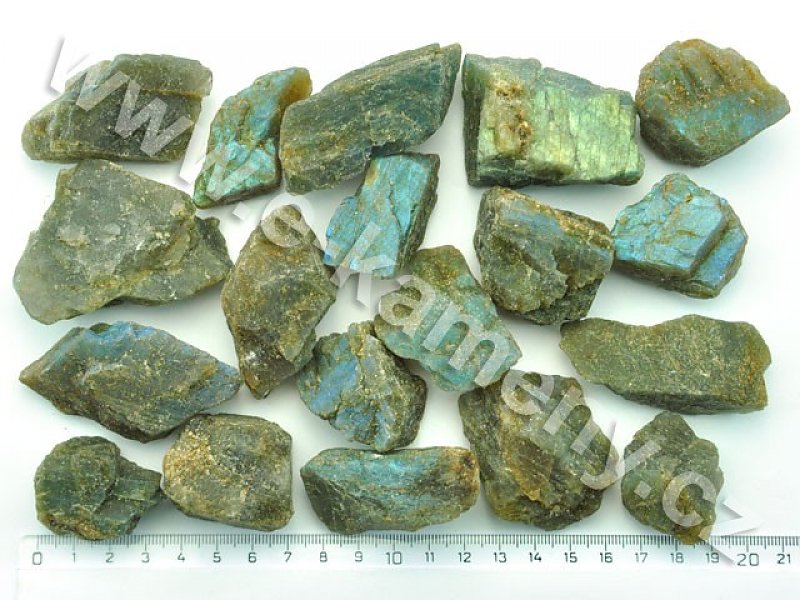 Labradorite stone in the shape of the