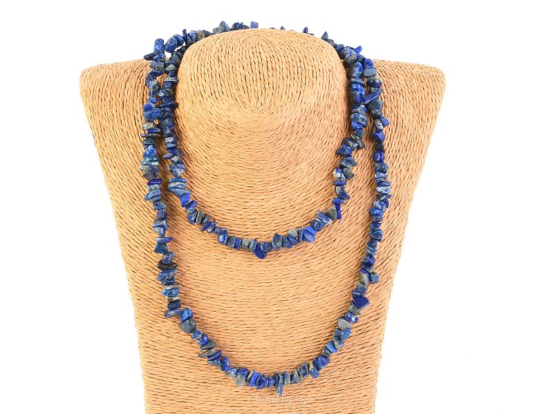 Dlouhý náhrdelník kousky kamenů - Lapis lazuli