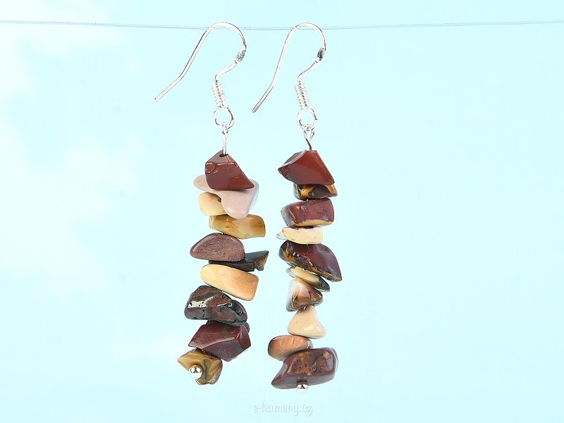 Earrings made of stone mookait Ag