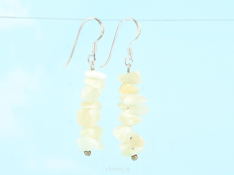 Earrings of yellow calcite stone Ag