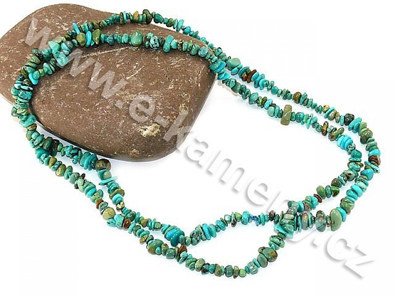 Long necklace with stones - Turquoise