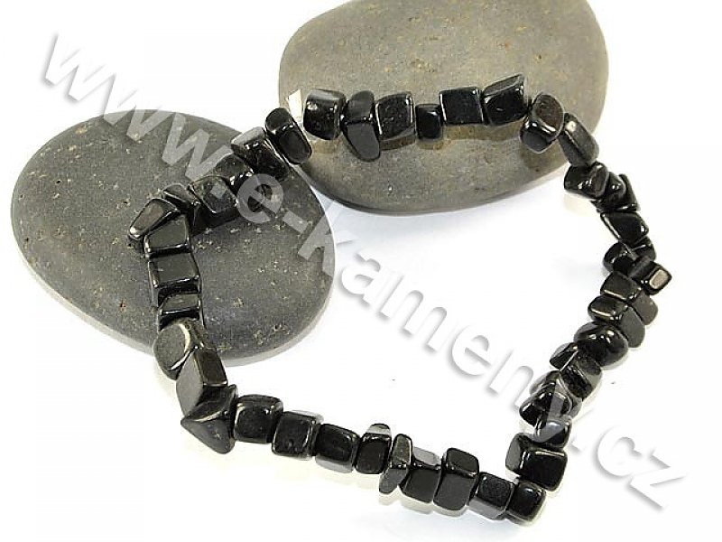 Bracelet pieces of stones - obsidian rainbow