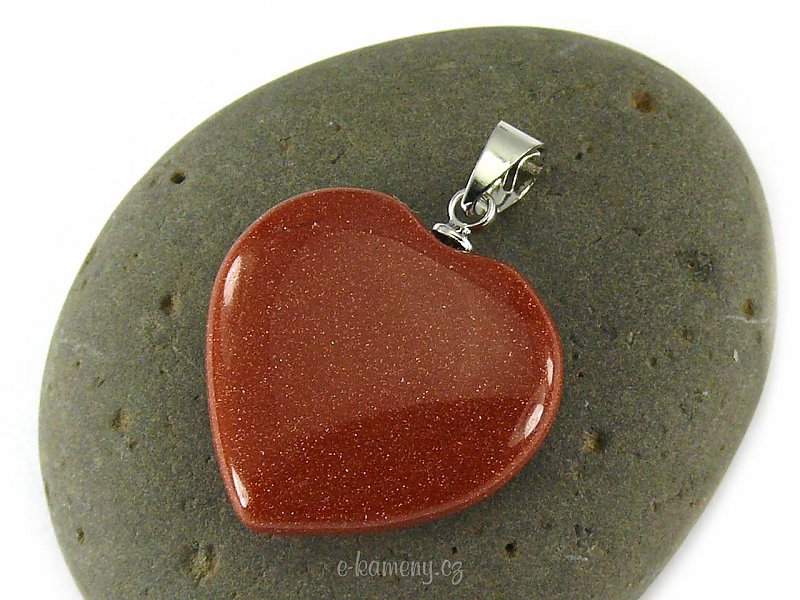 Synt. avanturinový heart pendant (jewelry) 2.7 cm