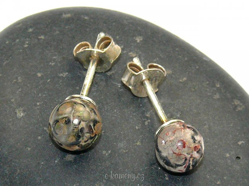 Leopard jasper earrings on puzetku Ag
